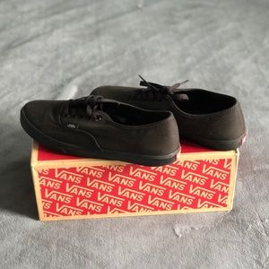 Worn authentic lo pro all black vans, unisex shoe